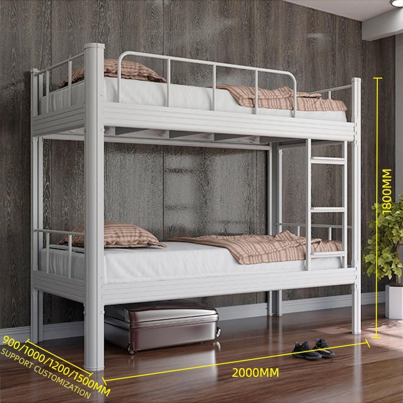 School Dormitory Metal Bunk Bed with Lockers Steel Frame Bed Single Bed