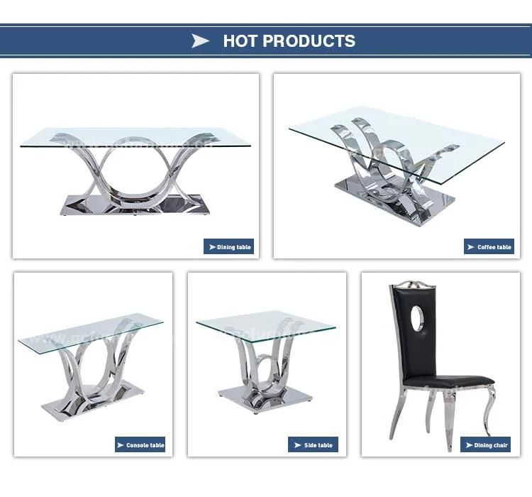 modern 12 Seater Table and Chairs Set Home Furniture Table Luxury Hotel Rectangular Glass Top Table