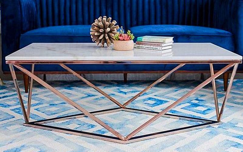 India Hotel Furniture High Gloss Metal Smart Coffee Table