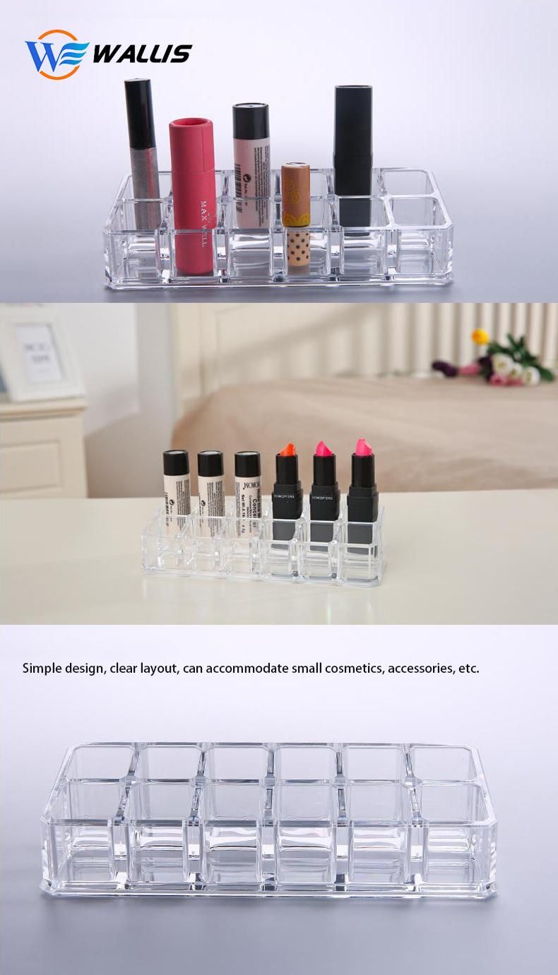 12 Hole Acrylic Lipstick Stand Lattice Display Stand Lipstick Small Cosmetic Storage Box Display