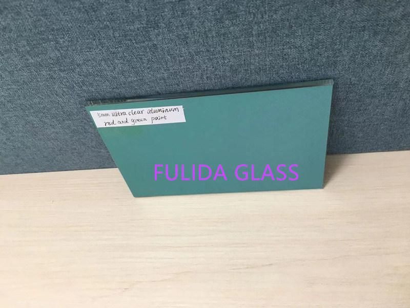 5mm Ultra Clear Aluminum Mirror Glass Red Green Two Layers Paint