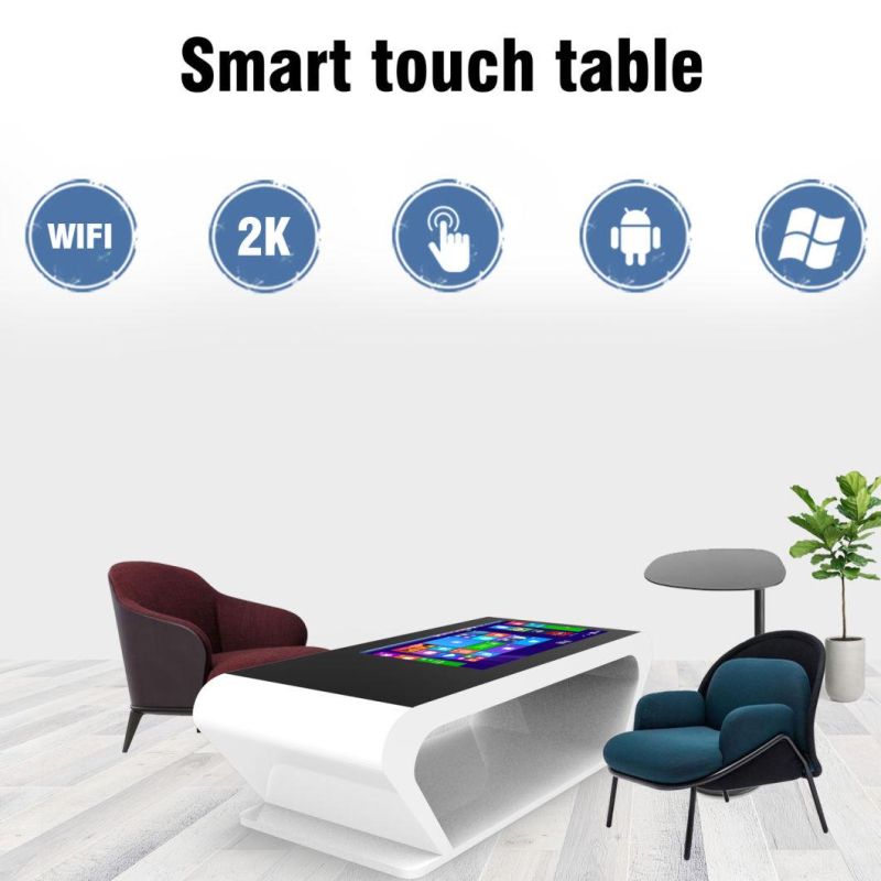 43/55/65 Inch Waterproof LCD Smart Table Interactive Touch Screen Table for Conference/Restaurant/Coffee Shop