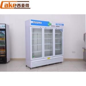Commercial Double Glass Door Beverage Display Cooler Drinks Fridge Supermarket Refrigerator Upright Freezer Showcase