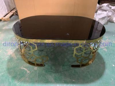 Living Room Modern Furniture Golden Stainless Steel Coffee Table
