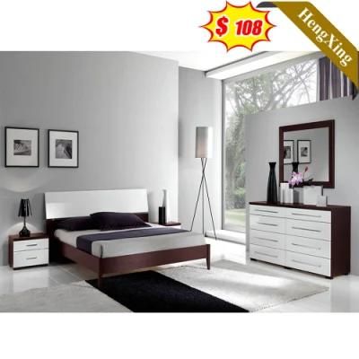 High Quality Nordic Style Hotel Furniture Wooden Bedroom Bed Set