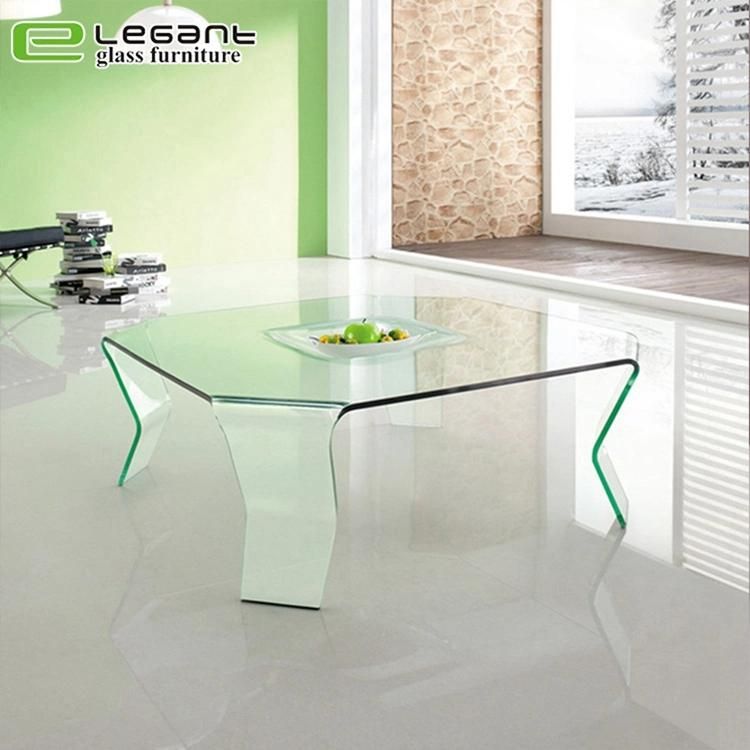 Square Bent Glass Tea Table