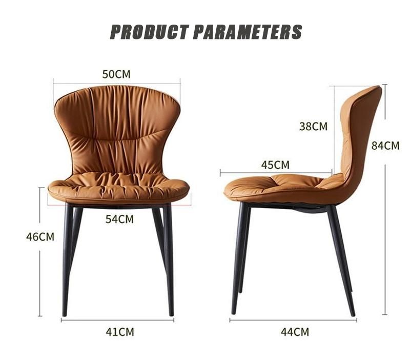 Modern Home Living Room Bedroom Furniture Sofa Chair PU Leather Metal Leg Dining Chair