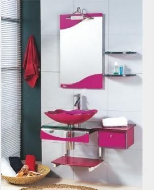 Glass Bathroom Cabinet Wash Table Hanging Wall Simple Mirror Cabinet Bathroom Washbasin Vanity Combo
