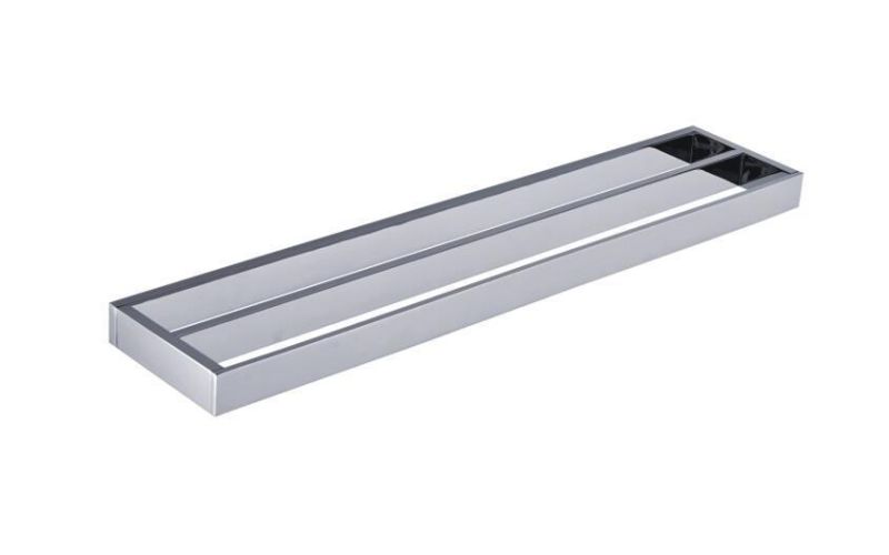 Solid Brass Glass Shelf Bathroom Shower Shelf Shampoo and Shower Gel Holder Polished Chrome
