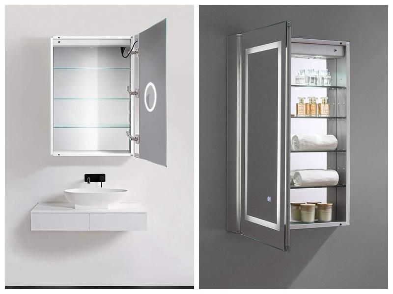 Contemporary Industrial Wall Mirror Brushed Golden Metal Rectangle Mirror for Entrance/ Bathroom/Restroom