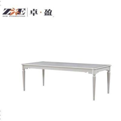 Hotel Furniture White Color Modern Rectangular Wood Dining Table