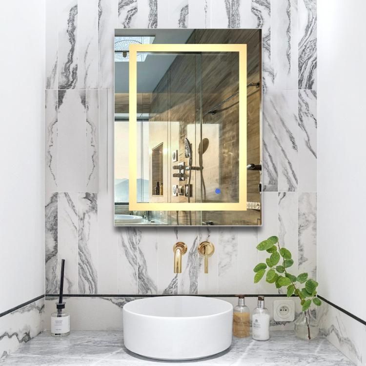 Modern LED Washroom Mirror Fogless Wall Mounted Fancy Bathroom Mirrors