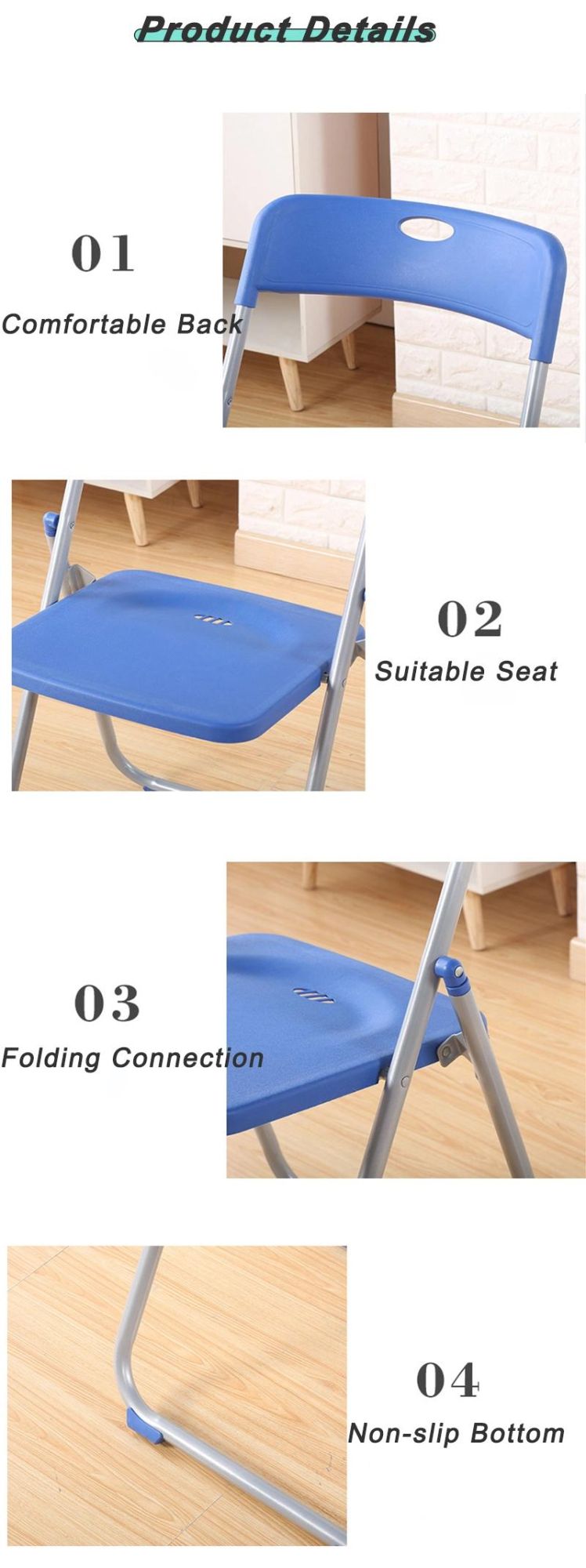 Wholesale Wedding Party Meeting Furniture Steel Frame PP Plastic Folding Chair for Garden