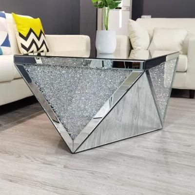Factory Price Antique Paint Modern Square Glass Mirror Coffee Table