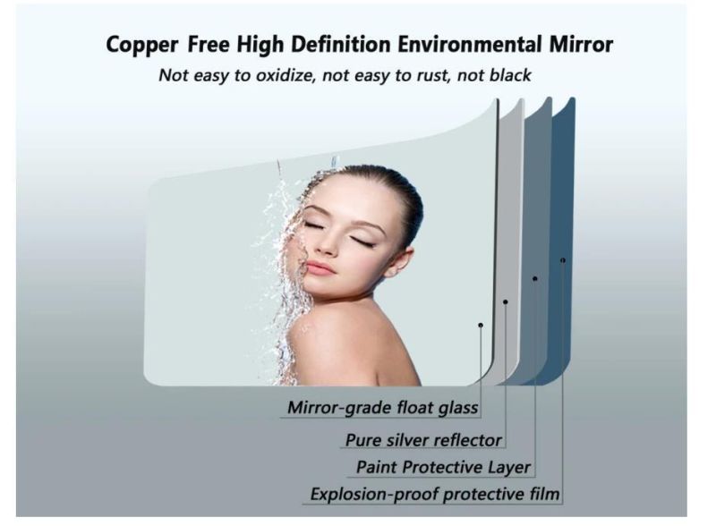 Wall Mounted 3000K- 6500K Home Decoration Hotel Bathroom Makeup LED Lighted Mirror with Touch Sensor Defogger