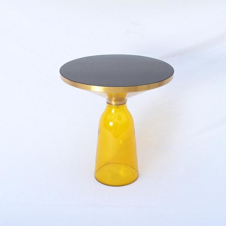 Luxury Furniture Yellow Glass Coffee Table