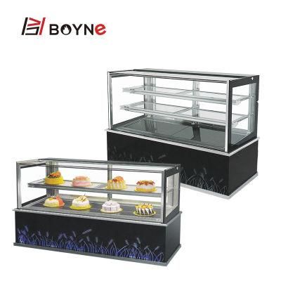 Customized Three Layer Cake Display Chiller Delicate Cafe Showcase