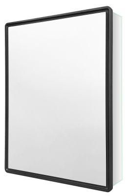 Black Wood Frame Single Door 22 Inch X 30 Inch Aluminum Bathroom Medicine Cabinet; Recess or Surface Mount