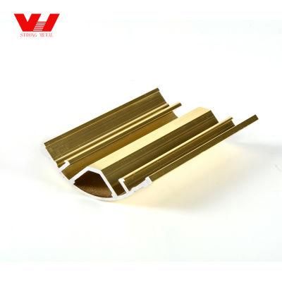 Furniture Trim Extrusion Golden Anodize Decorative Aluminum Profile