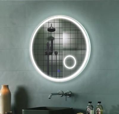 Smart Modern Room Framed Illuminated Round LED Bath Mirror with Light