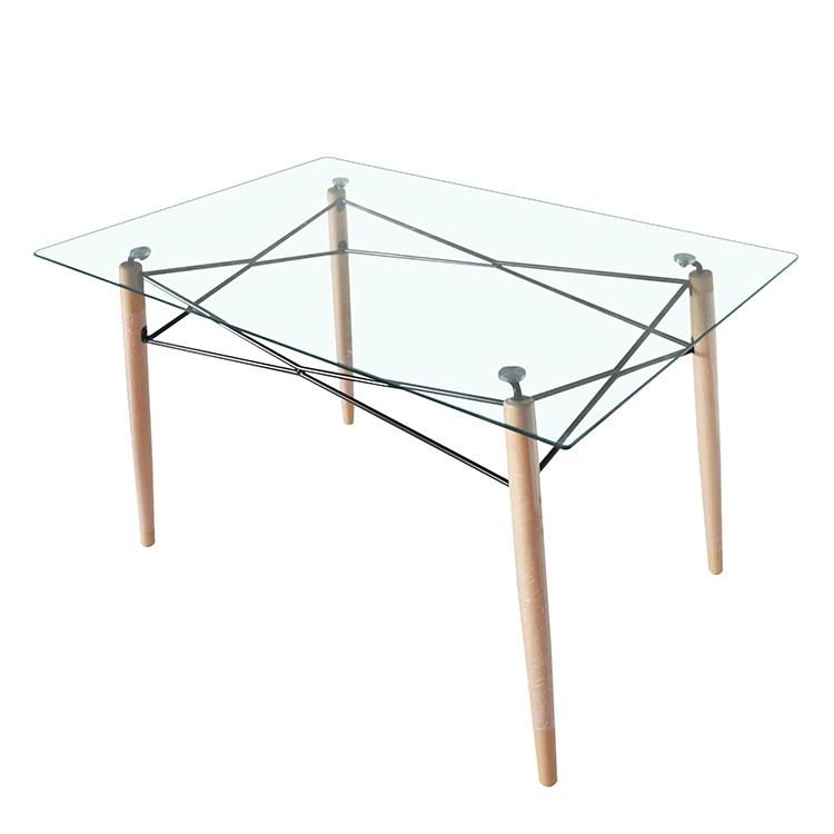 Free Sample Restaurant Furniture 4 Seater Glass Small Dining Table in Vietnam
