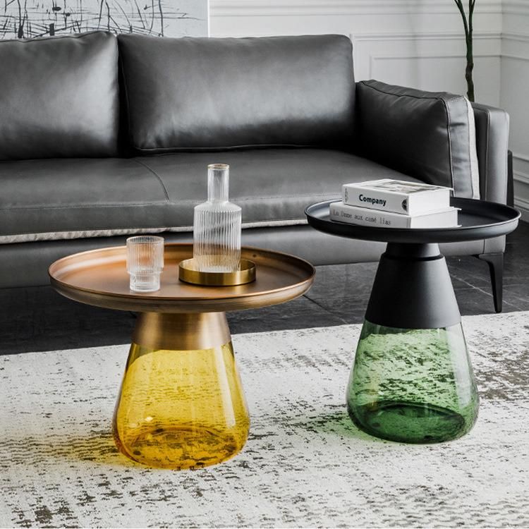 Home Apartment Furniture Round Glass Coffee Table