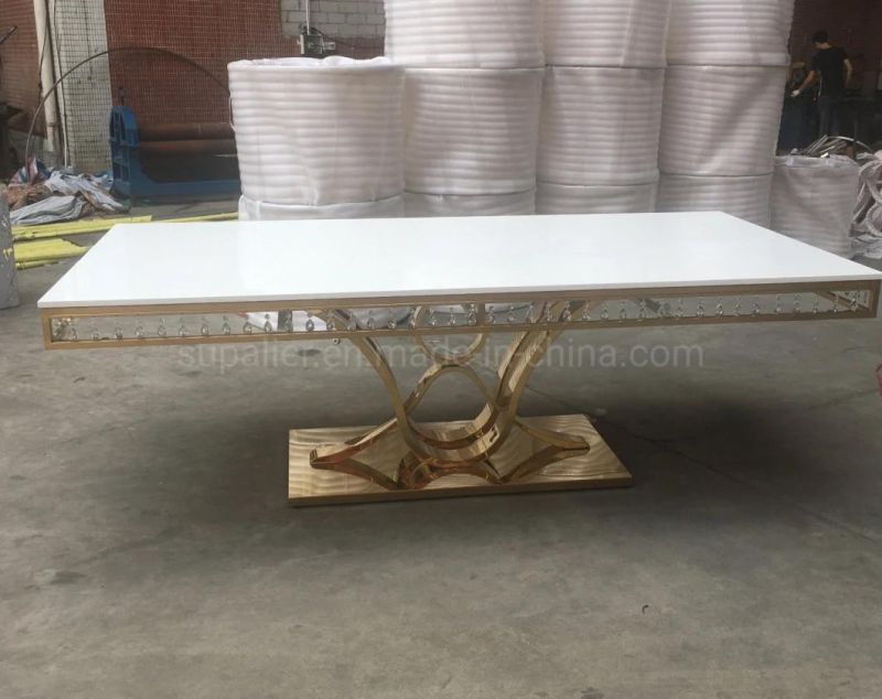 Event Furniture Rectangle Shape MDF Wood Wedding Dinner Table