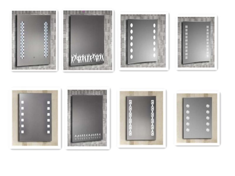 LED Cabinet Mirror with Shaver Socket / Corner Bathroom Mirror with Cabinet