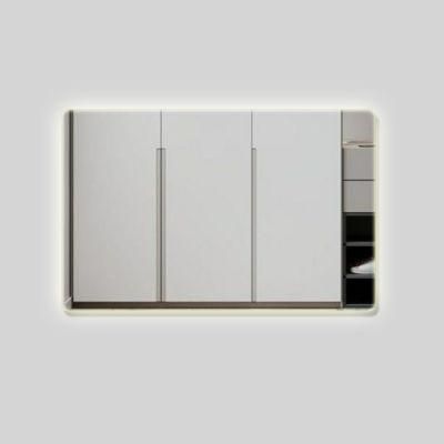 Frameless Rectangular Beveled Glass Mirror for Bathroom