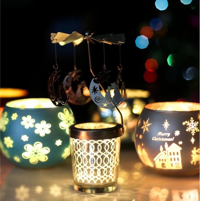 Fancy Design Glass Candle Jar Ball Candle Holder for Christmas Party