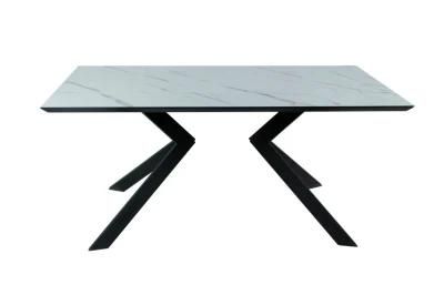 China Wholesale 2021 Modern Design Simple Style Metal Leg MDF Top Cafe Table Dining Table