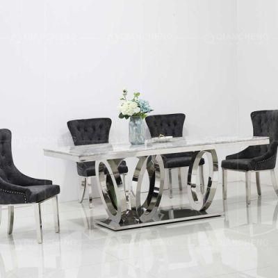 Modern Dining Room Furniture Silver Stainless Steel Dining Tables