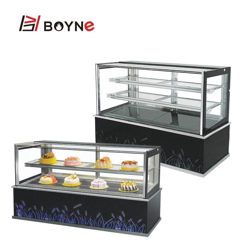 Two Layer Cake Pastry Display Chiller Different Size Showcase