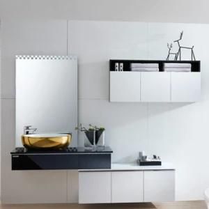 Oppein Modern Black and White Wood Lacquer Bathroom Cabinet (OP13-057-200)