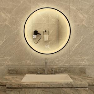 Hotel Large Round Makeup Wall LED Mirror Illuminated Bathroom Mirror