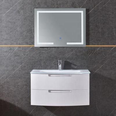 PVC White Tempered Glass Sink Bathroom Furniture Design