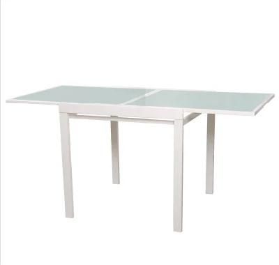 Folding Extension Dining Table with Glass Top