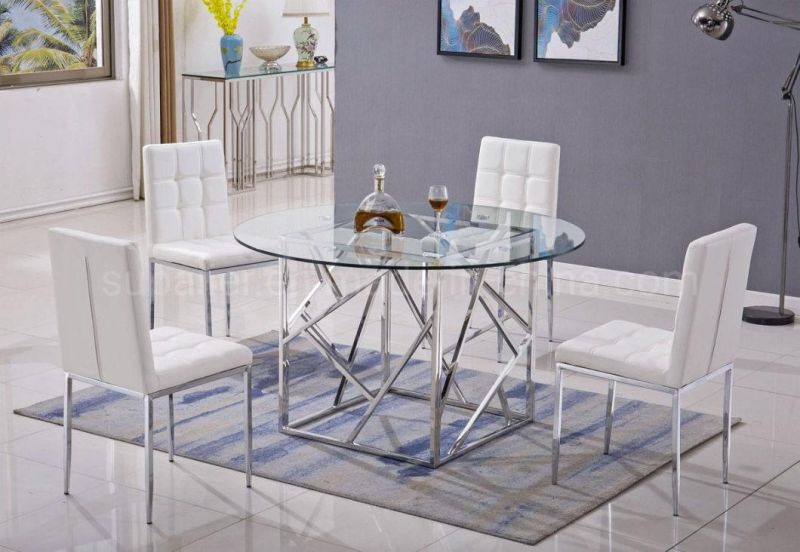 American Style Restaurant Round Metal Stand Dining Chairs and Tables