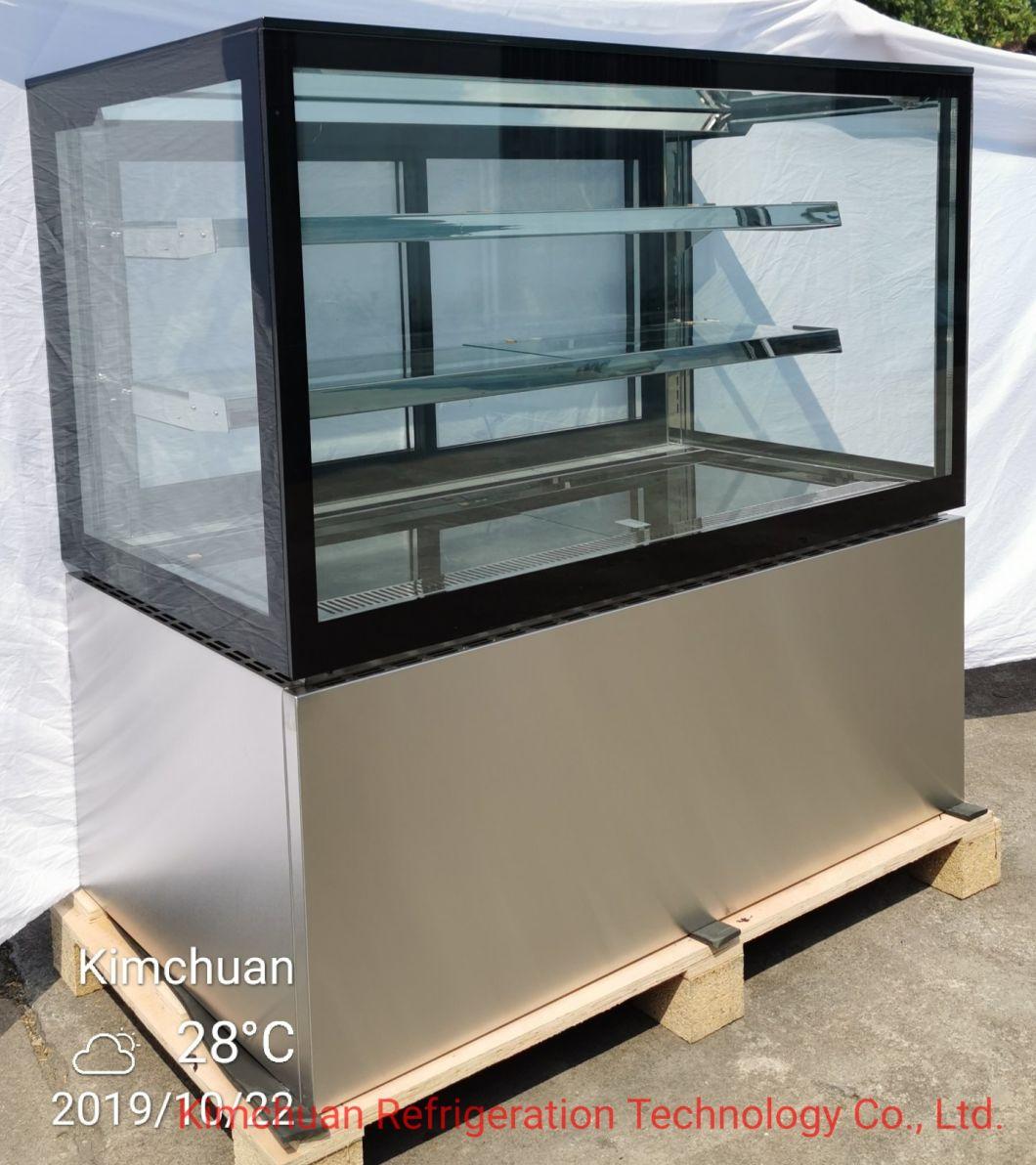 Commercial Kitchen Stainless Steel Cake Display Refrigerator Showcase Glass Dessert Cabinet for Bakery House