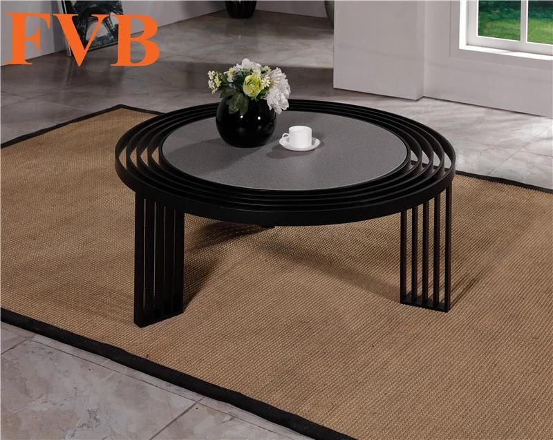 2016 New Style Iron End Table with Toughened Glass Top for Sale