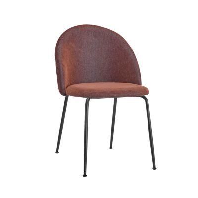 Modern Luxury Home Dining Room Kitchen Furniture Banquet Fabric Dining Chair Metal Steel Dining Chair