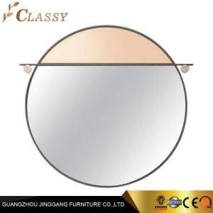 Luxury Hotel Bedroom Bathroom Round Shaped Modern Design Metal Frame Mirror