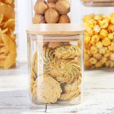 High Quality Borosilicate Spice Glass Jar Food Storage Containers with Bamboo Lids 4oz Airtight Good Jar Food Preservation Safe