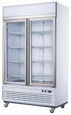 1000L Drink Showcase with Sliding Doors, White Color LG-1000S