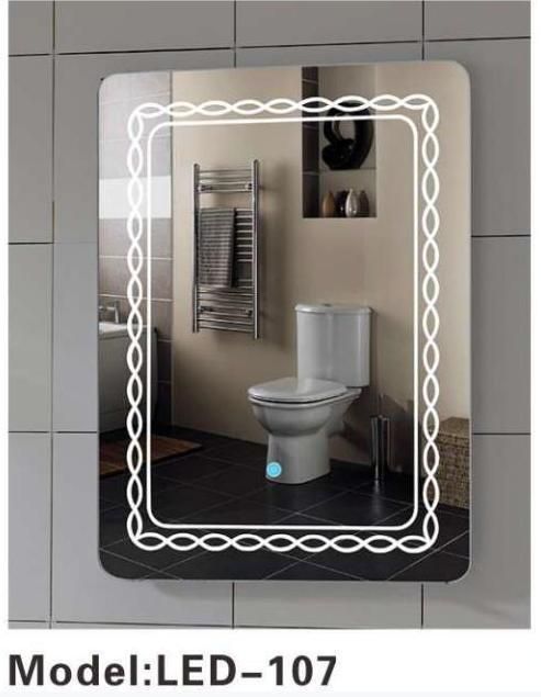 Frameless White Yellow Illuminated LED Dressing Bathroom Vanity Wall Mirror