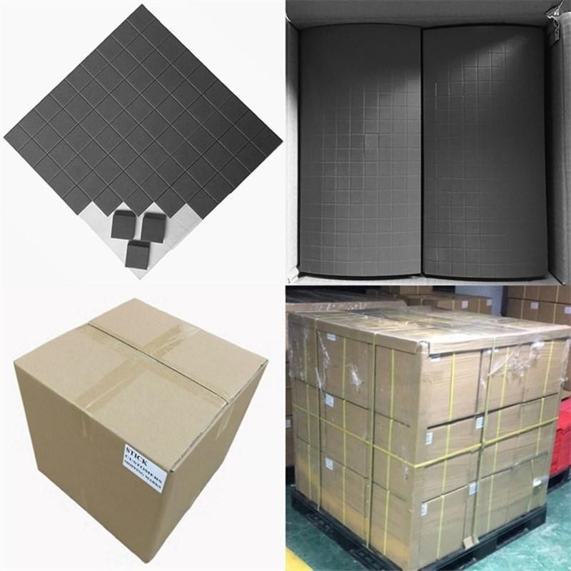 Factory Supplier 20*20*3+1mm Adhesive Backed Black EVA Rubber with Cling Foam Glass Buffer Separator Pads