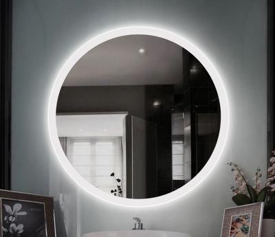 Jinghu China Factory Bathroom Wall Mounted Big Round Rectangle Shape Makeup LED Mirror with Light