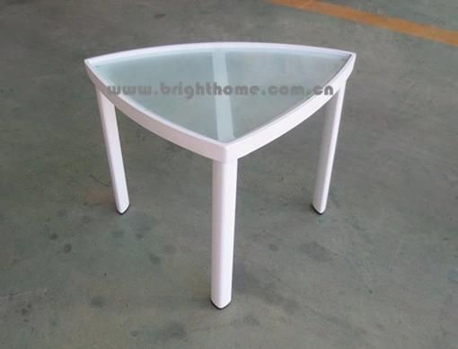 Aluminum Side Table with Tempered Glass Top