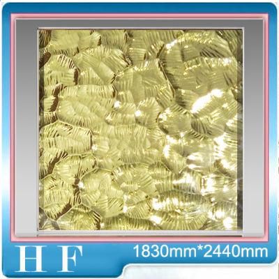 Embossed Configurated Tile Float Glass Decorative Patterned Mirror
