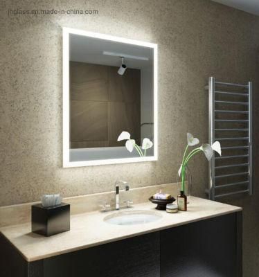 Modern Hotel Decorative Bathroom Illuminated Rectangle Backlit Sandblast LED Mirror
